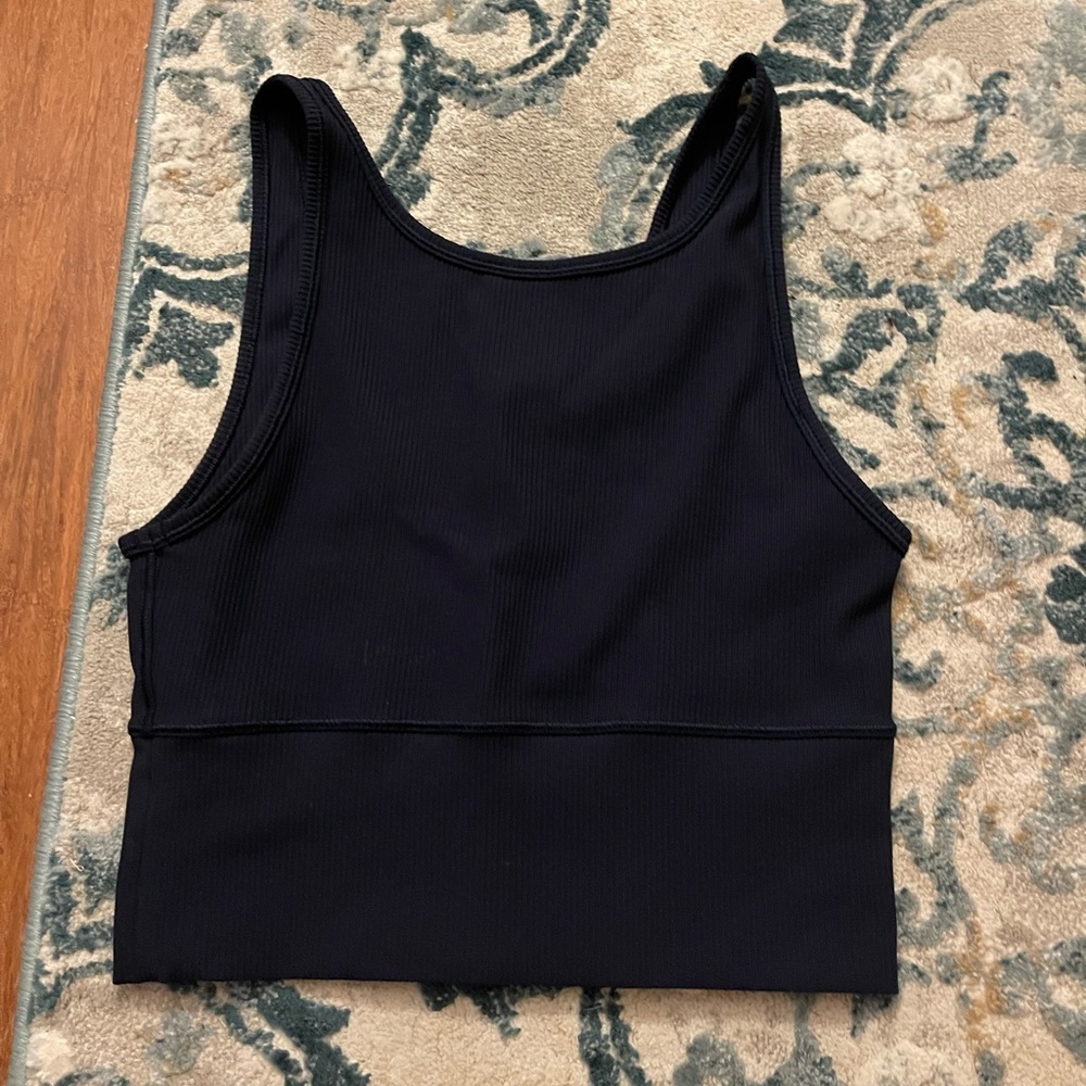 Lululemon navy ribbed power pivot tank